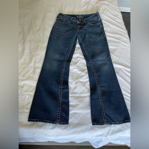 Silver Jeans Womens Suki Surplus Boot Low Rise Dark Wash Denim W 30 L 30 - Picture 1 of 8